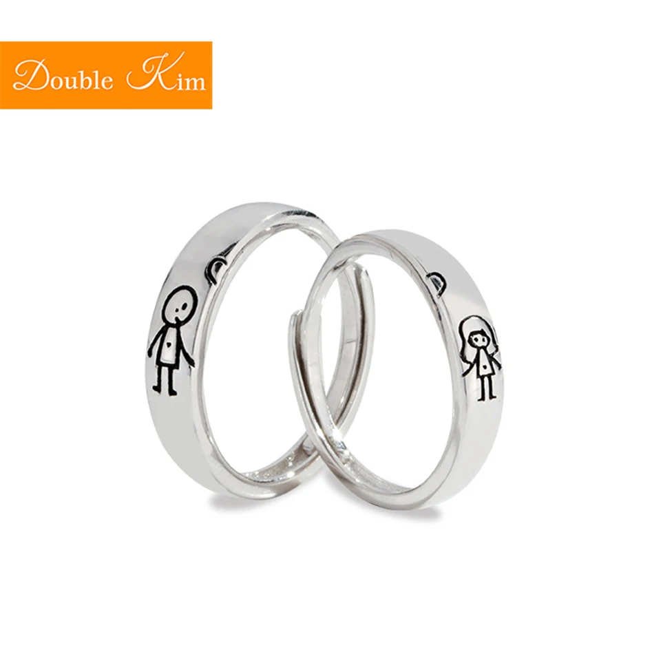 Кольцо ручной работы для влюбленных регулируемое кольцо из медного сплава