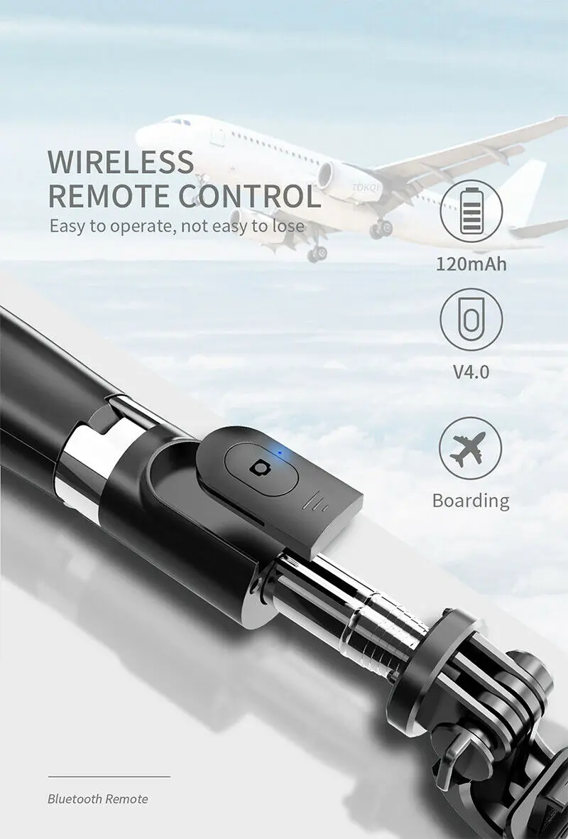For Smartphones Gopro And Sports Action Cameras Bluetooth Wireless Selfie Stick Tripod Foldable & Monopods Universal | Электроника