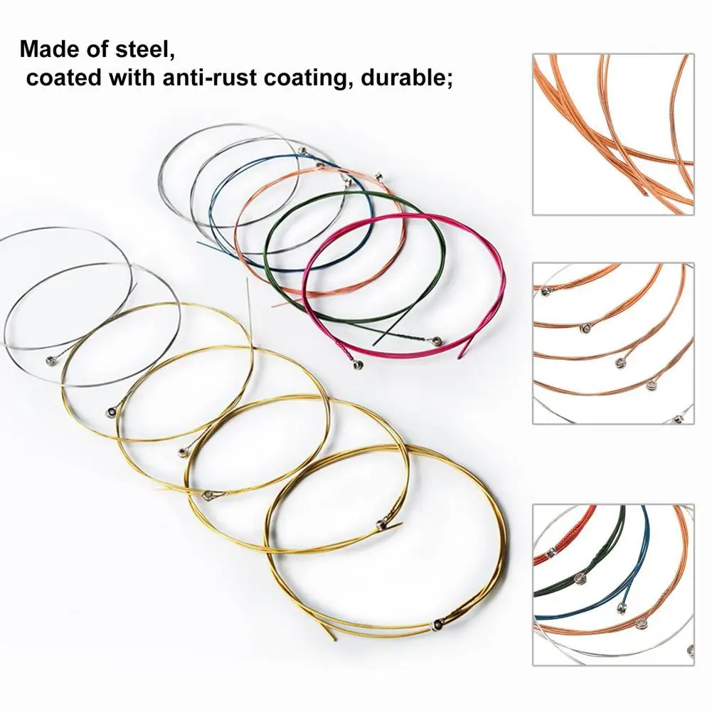 

Long Service Life 1Set Useful Premium Acoustic Guitar Strings Portable Copper Strings Ultra Thin for Beginner
