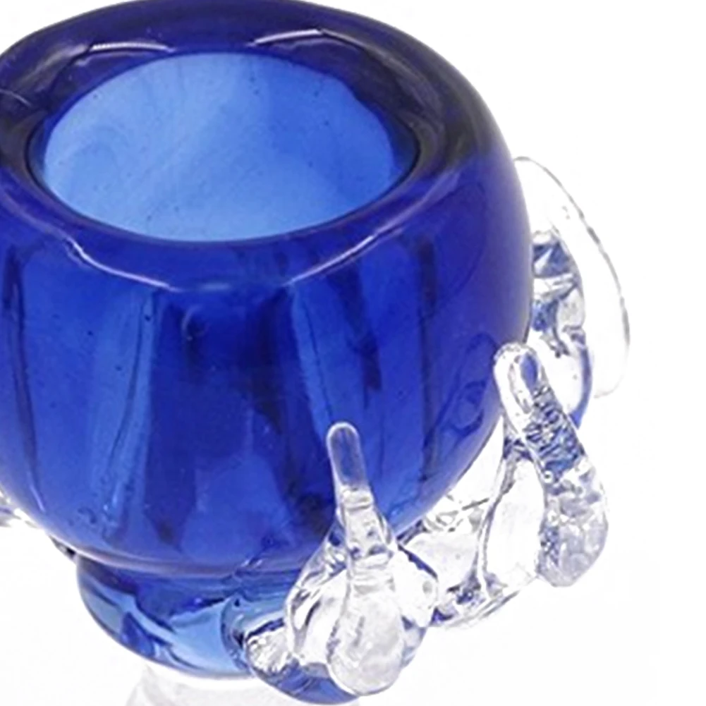 

1pcs Smoke Glass Bowl Smoking Tobacco Pipes Accessories Male Adapter Dia Blue Glass Cigarette Replace Bowl 18mm/0.6in