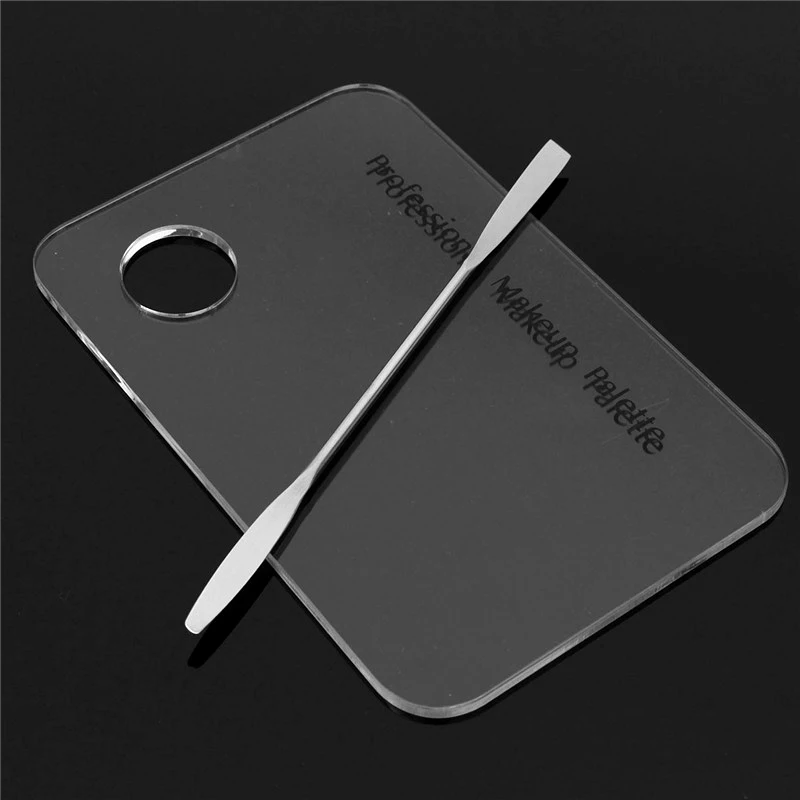 

Makeup Palette Clear Acrylic Nail Stamping Plates Polish Gel Mixing Spatula Foundation Eyeshadow Stainless Steel Rod Manicure