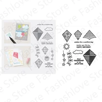 kite delight metal cutting dies and clear stamps for diy scrapbooking card album photo making crafts stencil 2022 new arrival