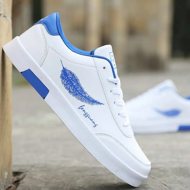 Мужские уличные Прогулочные дышащие кожаные кроссовки с принтом новые Брендовые