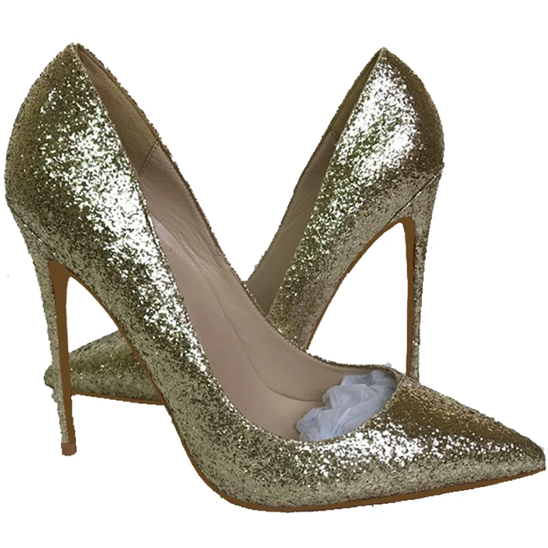 

Fashion free shipping gold Glitter Poined Toe Stiletto high heel shoe pump HIGH-HEELED SHOES dress shoes