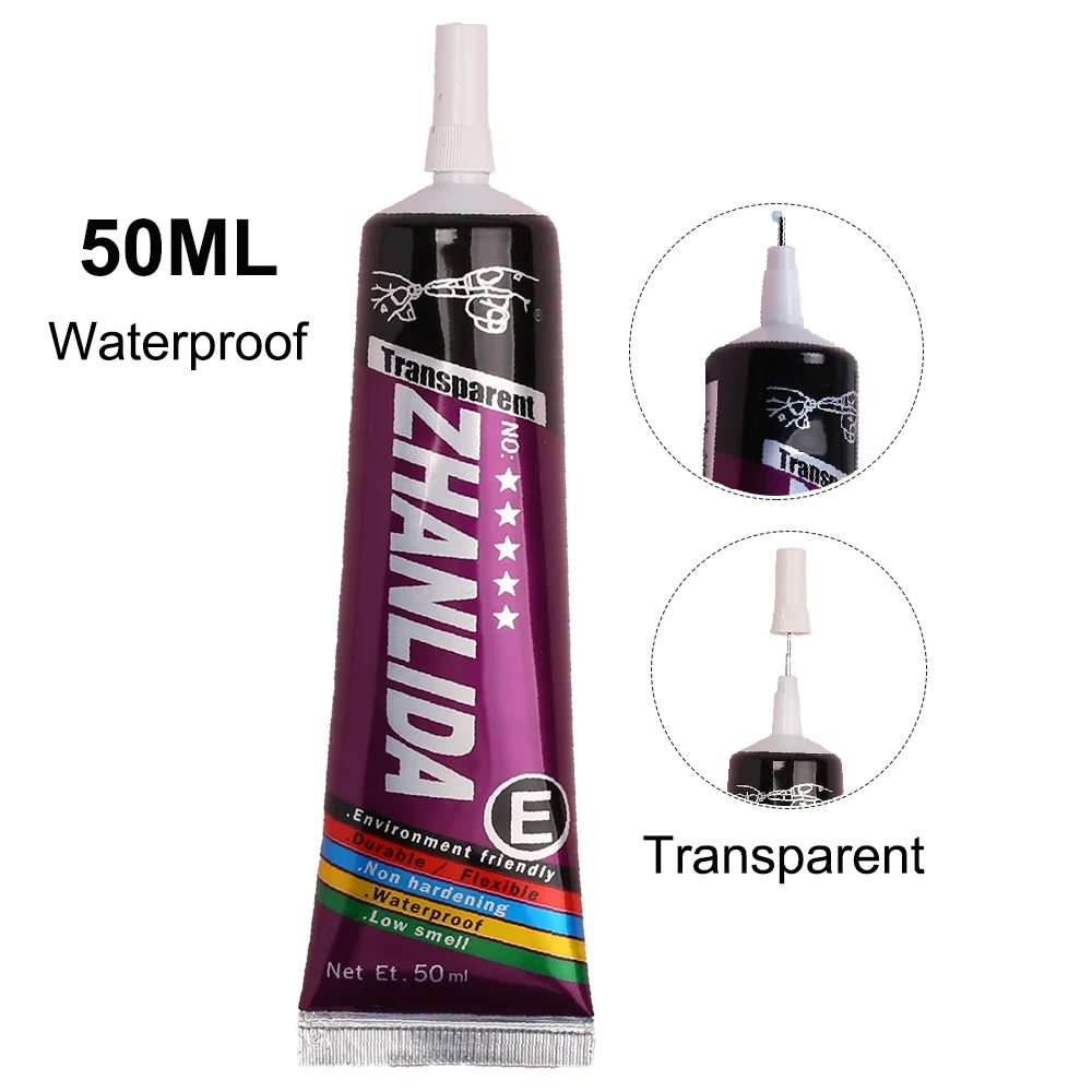 Клей-блеск для сенсорного экрана телефона 50 мл прозрачный Промышленный Белый T8000