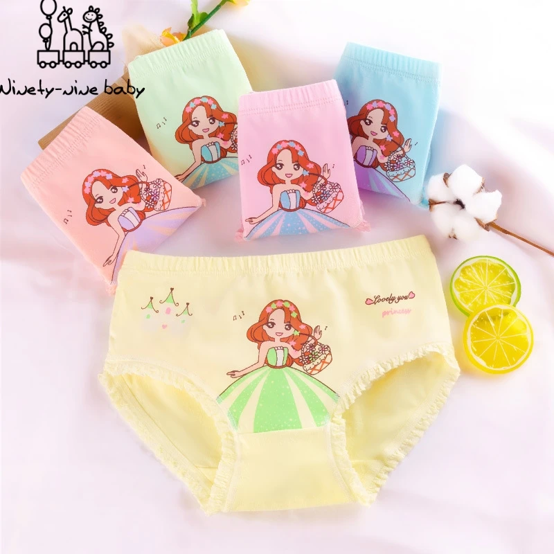 

6Pcs Children Girl Panties Cotton Soft Briefs Pretty Cartoon Child's Underpants for Girls Breathable Underwear Kids Clothing