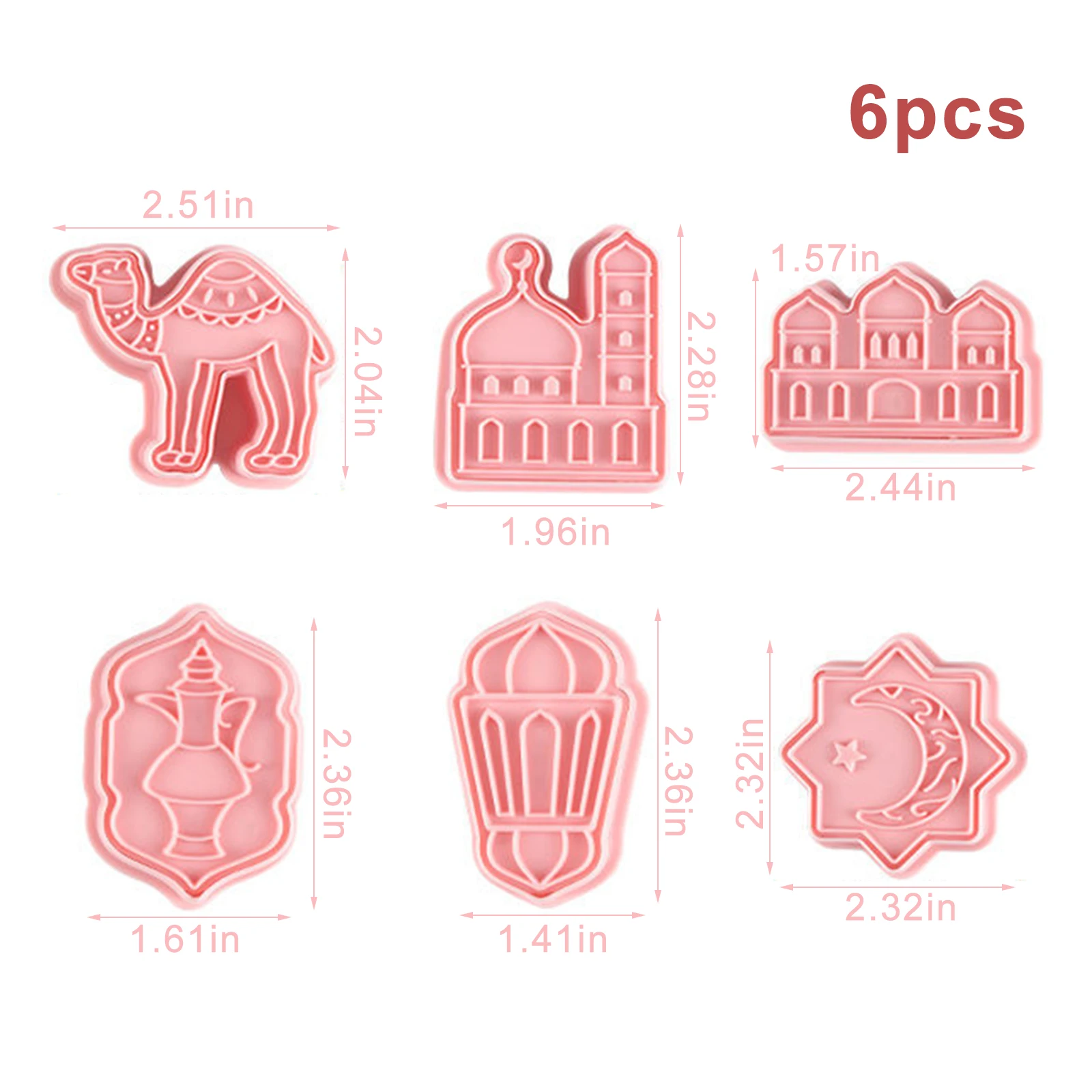 

VOGVIGO 6pcs Cookie Mold Camel Moon Star Mold Cookie Cutters Ramadan Muslim Plastic Baking Tools For Kitchen