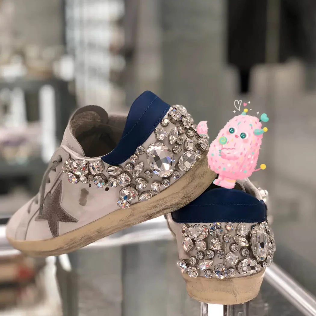 

2021 Early Spring New Diamond Versatile Old Star Small Dirty Shoes Sports Leisure Flat Bottom Small White Shoes Women's Board Sh