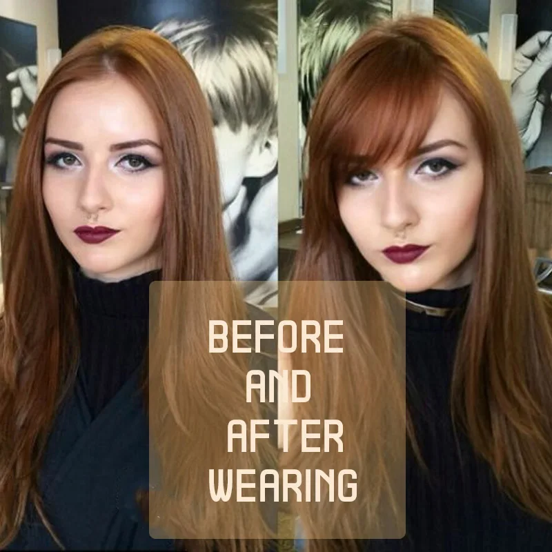 AILIADE Women Fake Synthetic hair Bangs False Fringe Clip On Hair Clips Gradient bangs extensions Piece | Шиньоны и парики