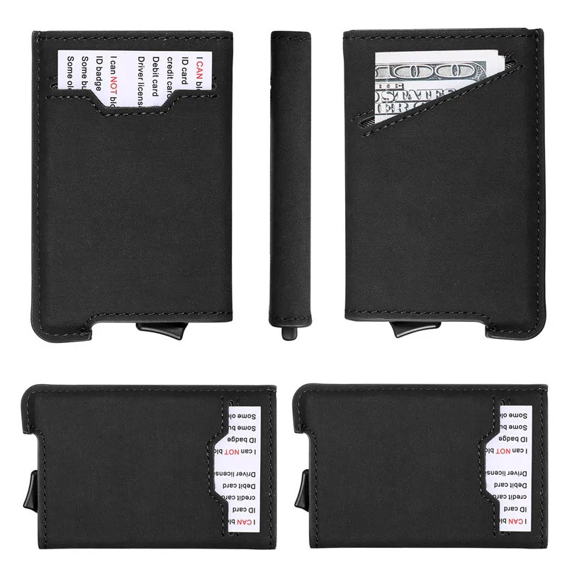 New PU Leather Wallets Automatic Pouch for Credit Card Men and Women Unisex High Quality ID Case RFID Holder Black | Багаж и сумки