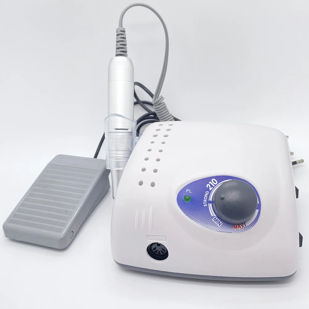

Strong 210 Nail Drill Manicure 65W 35000RPM Handpiece Electric Manicure For Nail Drill Milling Cutter Nail Equipment