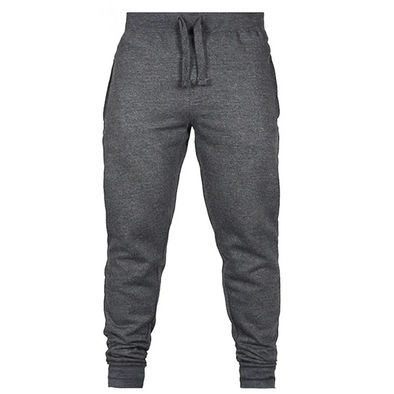 

Spring and autumn all-match fashion new European and American plus velvet sweatpants sports casual solid color men's trousers