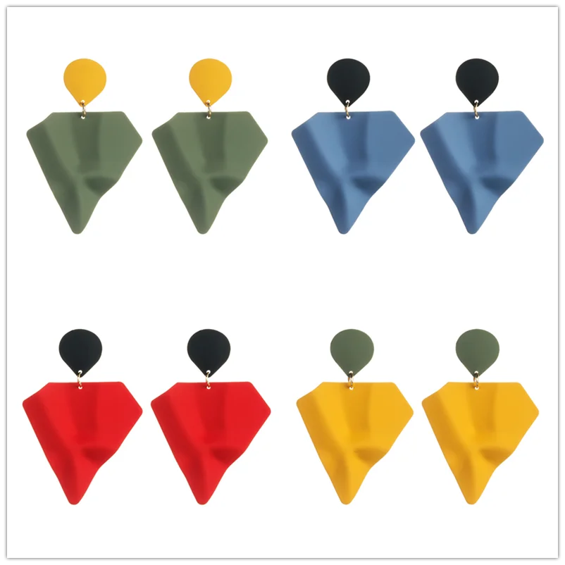 Женские Геометрические серьги Pauli Manfi конфетных цветов с геометрическим