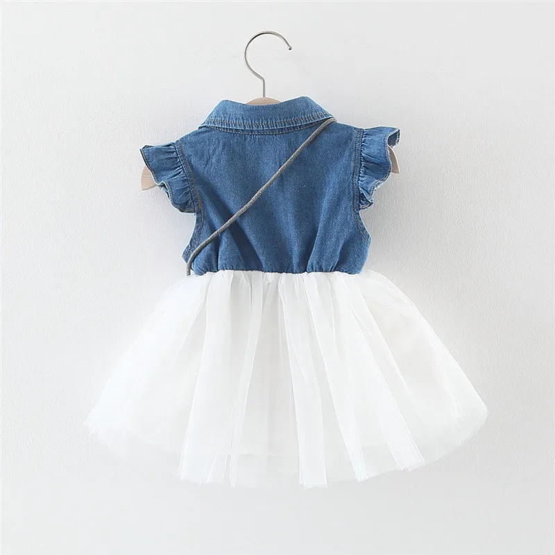 Summer Fashion Girls Dress Toddler Kids Baby Girl Denim Tulle Tutu Sundress Patchwork Casual Party Princess Outfit 0-3T | Детская одежда