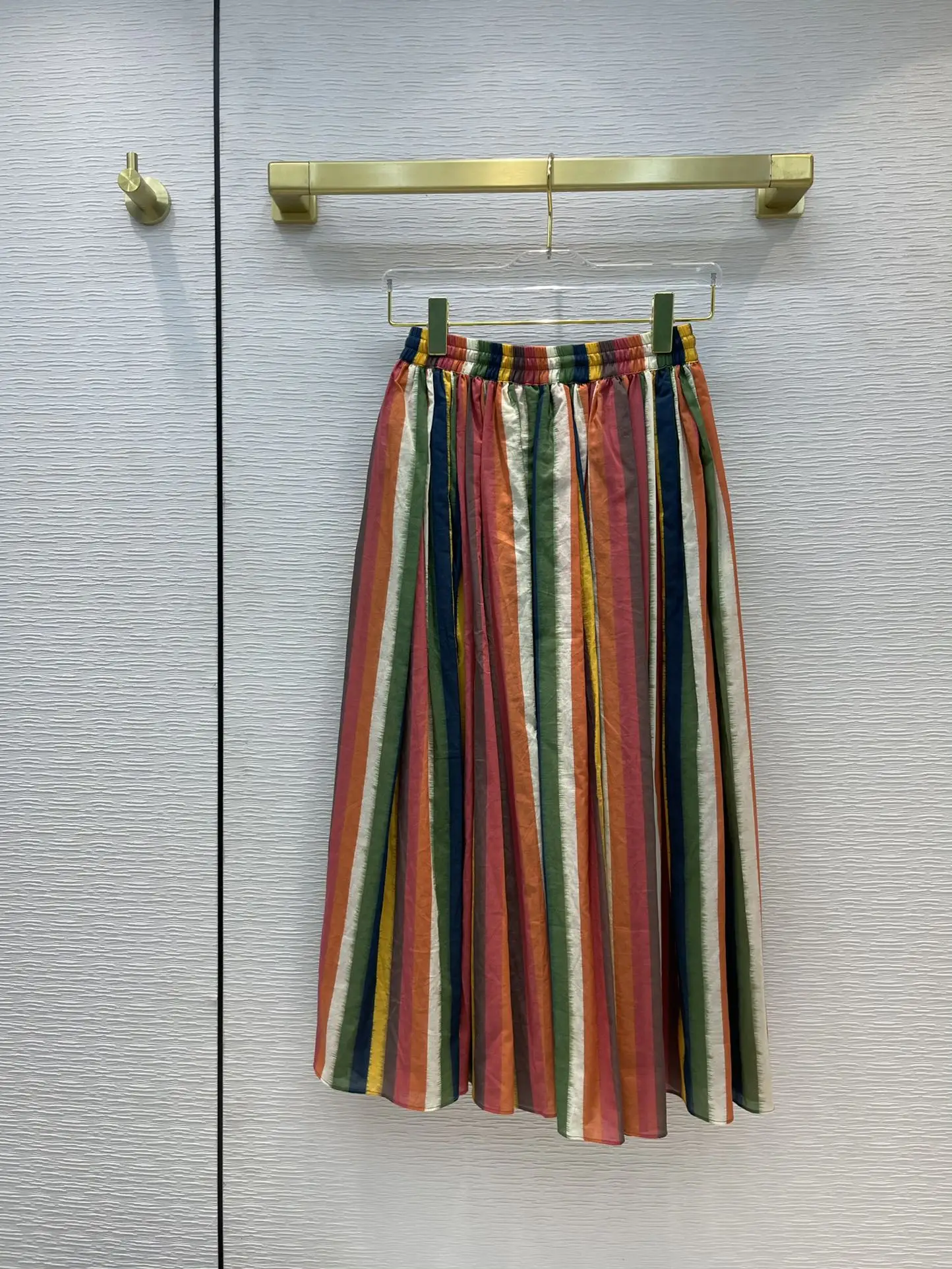 Holiday Red Striped Skirts for Women Summer 2020 Luxury Brand Lace Up High Waist Skirts Casual Style Big Hem Pleated Skirts Lady