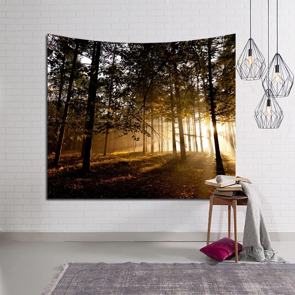 Красивые большие настенные гобелены с природным лесом дешевые хиппи Висячие