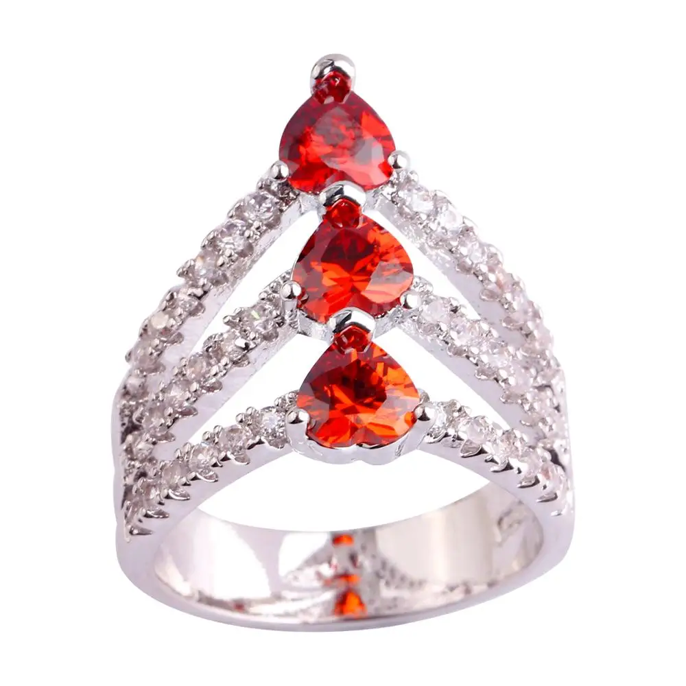 Lingmei оптовая продажа Корона новое сердце огранка Зеленый Синий Красный Циркон