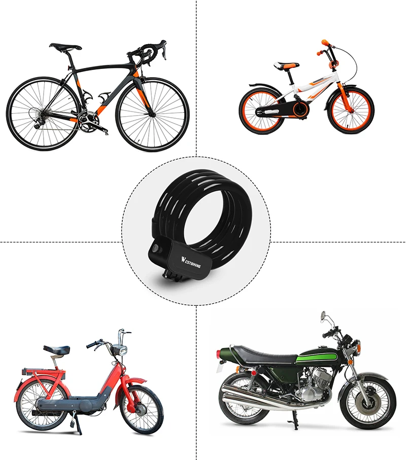 WEST BIKING велосипедный кабель замок открытый Противоугонный с ключами Стальная