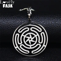 2022 hekate wheel stainless steel key chains strophalos hecate magic symbol logo charm pin key chain jewelry llaveros k3046s03