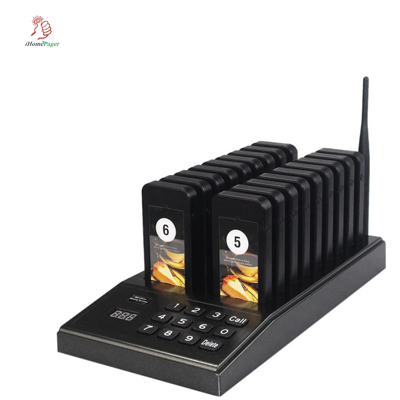 Беспроводная система вызова очереди для ресторана KFC фаст фуда с 18 вибрационными