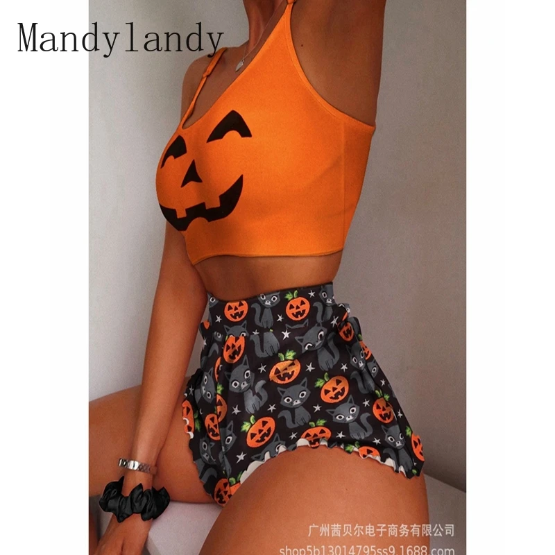 

Осенний модный жилет без рукавов с круглым вырезом Mandylandy + Прямые шорты с высокой талией, женский сексуальный приталенный костюм с принтом н...