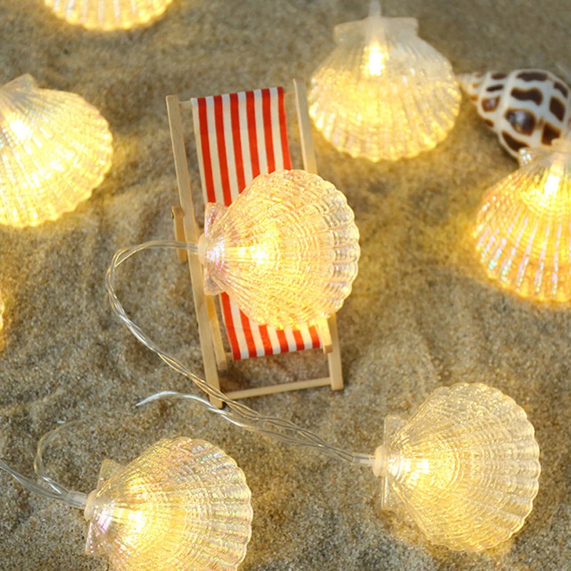 

LED String Light Colorful Laser Lamp Starfish Seashell Light String Battery Curtain Light Home Bedroom Decoration Light