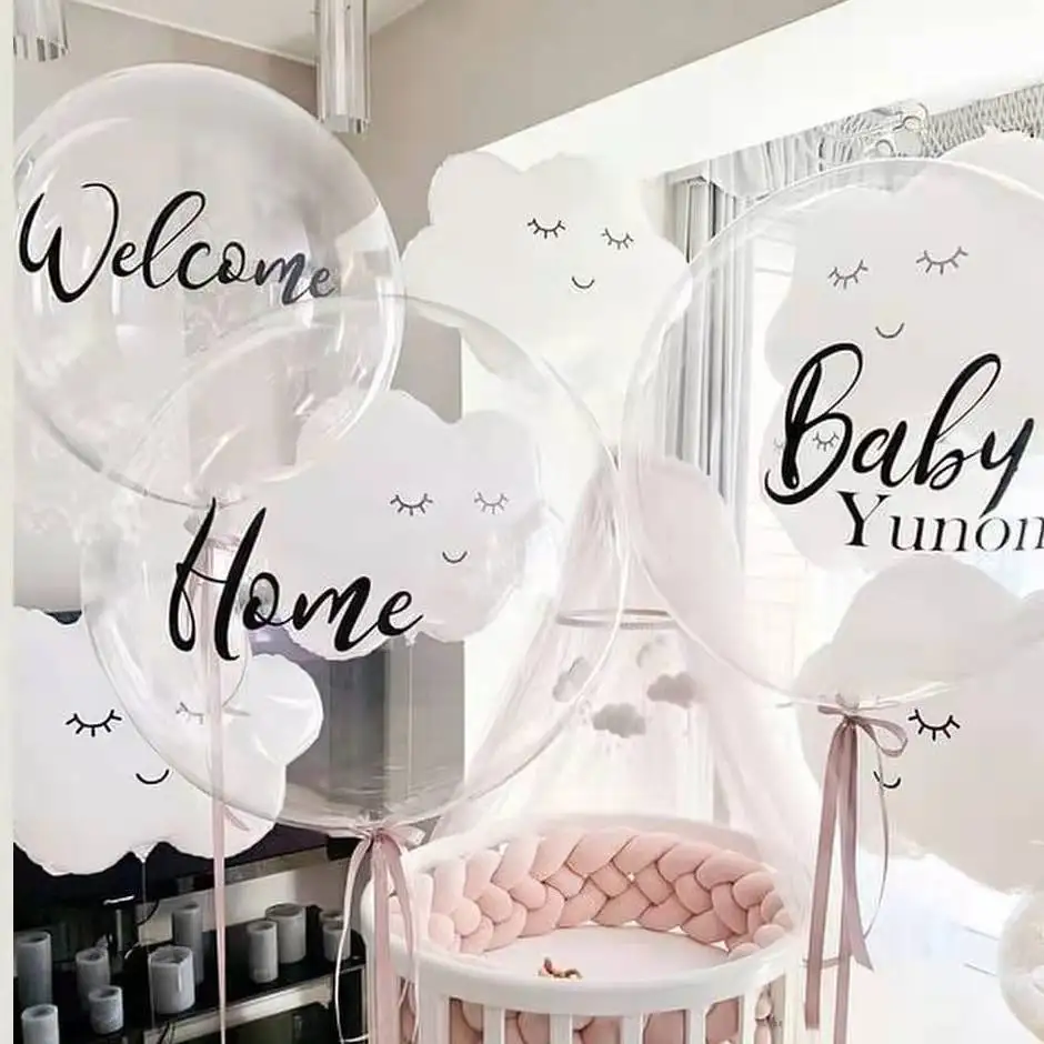 2 шт большие белые облака Луна фольги воздушный шар детский душ Дети украшения