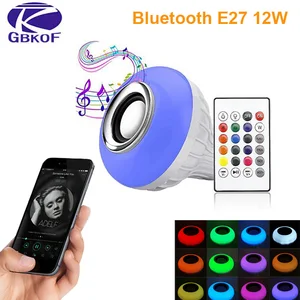 Bluetooth лампочки с ампулой Светодиодная лампа E27 E14 GU10 RGB ночник с дистанционным управлением для дома прожсветильник музыкальная лампа 110 В 220 в 85