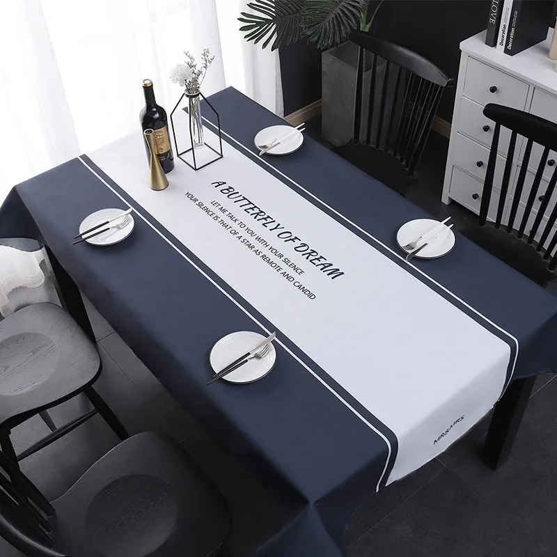 

Linen Tablecloth kitchen table Multi Color Solid Decorative Waterproof Oilproof Thick Rectangular Table Cover Tea Table Cloth