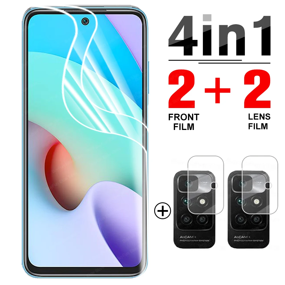 

4 in 1 Hydrogel Film For Xiaomi Redmi 10 Screen Protector films For Redmi 10 Red 10 Redmi10 6.5'' Protective film not glass