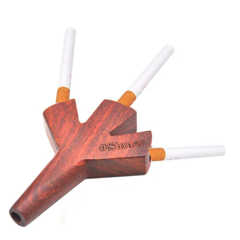 Мельница курение травы трубы двойной бочонок деревянный держатель сигареты