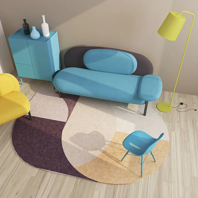 

Oval Irregular Geometric Carpets For Living Room Home Bedroom Persian Carpet Coffee Table Area Rugs Tapete Delicate Floor Mats