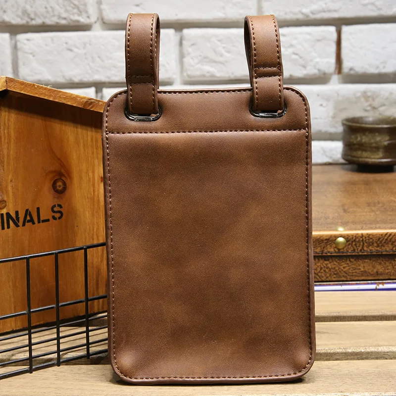 Men's waist bag multifunctional PU leather diagonal waist cross casual Korean men's bag men's waist bag change mobile phone bag