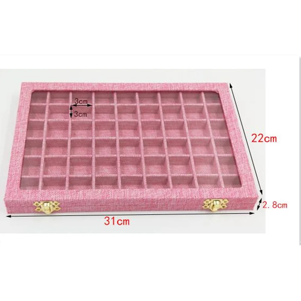 

Ring Box Case Organizer Elegant Jewelry Storage Tray Jewelry Display 54 Mini Grids Storage Collector Showcase New Arrival