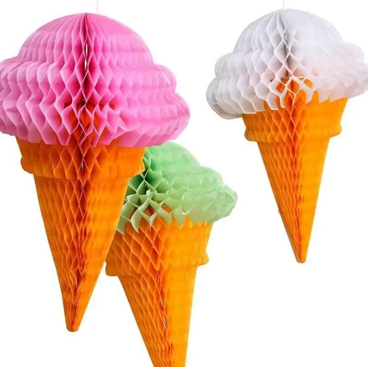 Бумажные фонарики в виде сотовых шариков для мороженого 12 дюймов 32 см|party supplies|paper