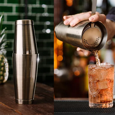 

Stainless Steel Boston Shaker Tin Cup Cocktail Bar Shakers with Heavy-Base in Gold, Black,Copper, Polished Stainless Steel