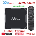 X96 Max + смарт ТВ коробка Android 9,0 ТВ BOX Amlogic S905X3 4 Гб 64 Гб 4 к HD медиа плеер двухъядерный процессор Wi-Fi X96 Max Plus 4GB Оперативная память 32GB Декодер каналов кабельного телевидения