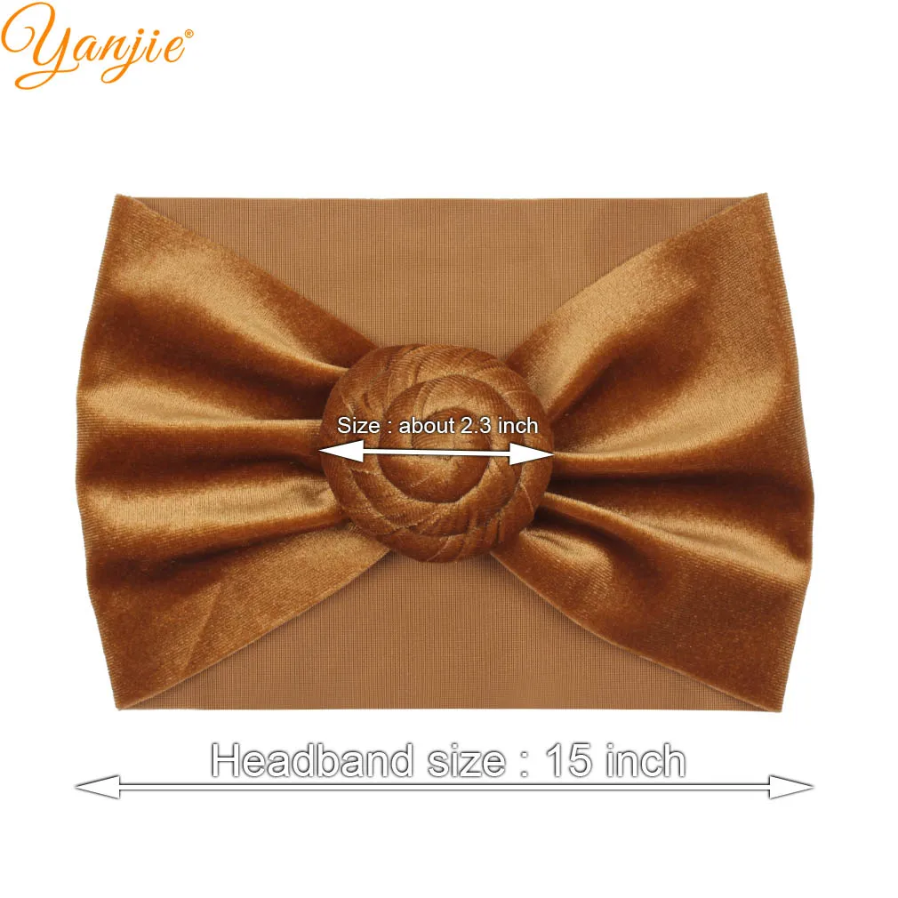 Solid Soft Velvet Turban For Girls Headband Winter Velvet Ball Head Wrap Kids Hair Bands Hair Accessories