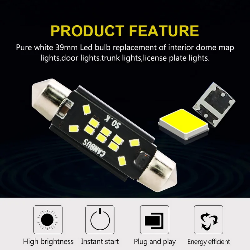 Светодиодные лампы фестоны Safego 4 светодиодный т. 31 мм 36 39 41 10SMD 2016 без ошибок для