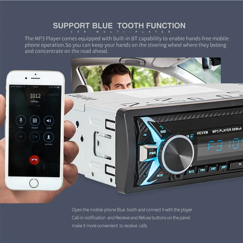 MP3 многофункциональный 12 В 4 громкий динамик дистанционное управление BT AUX USB 2018
