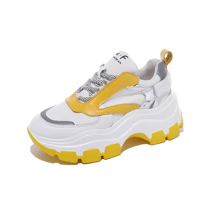 2019 г. новая модная Осенняя повседневная обувь на толстой подошве красного цвета