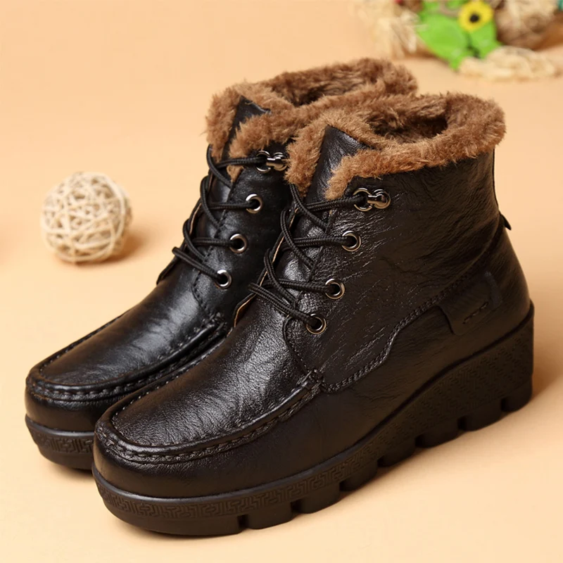 2019 женские зимние ботинки высокого качества ботильоны из натуральной кожи