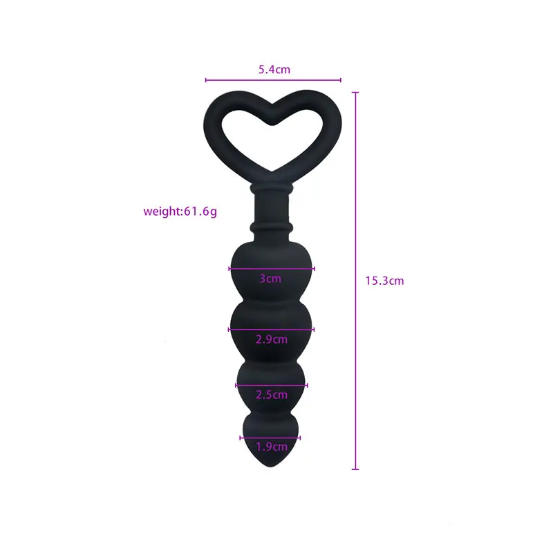 Анальная пробка в форме сердца силиконовый мяч эластичный массажер простаты