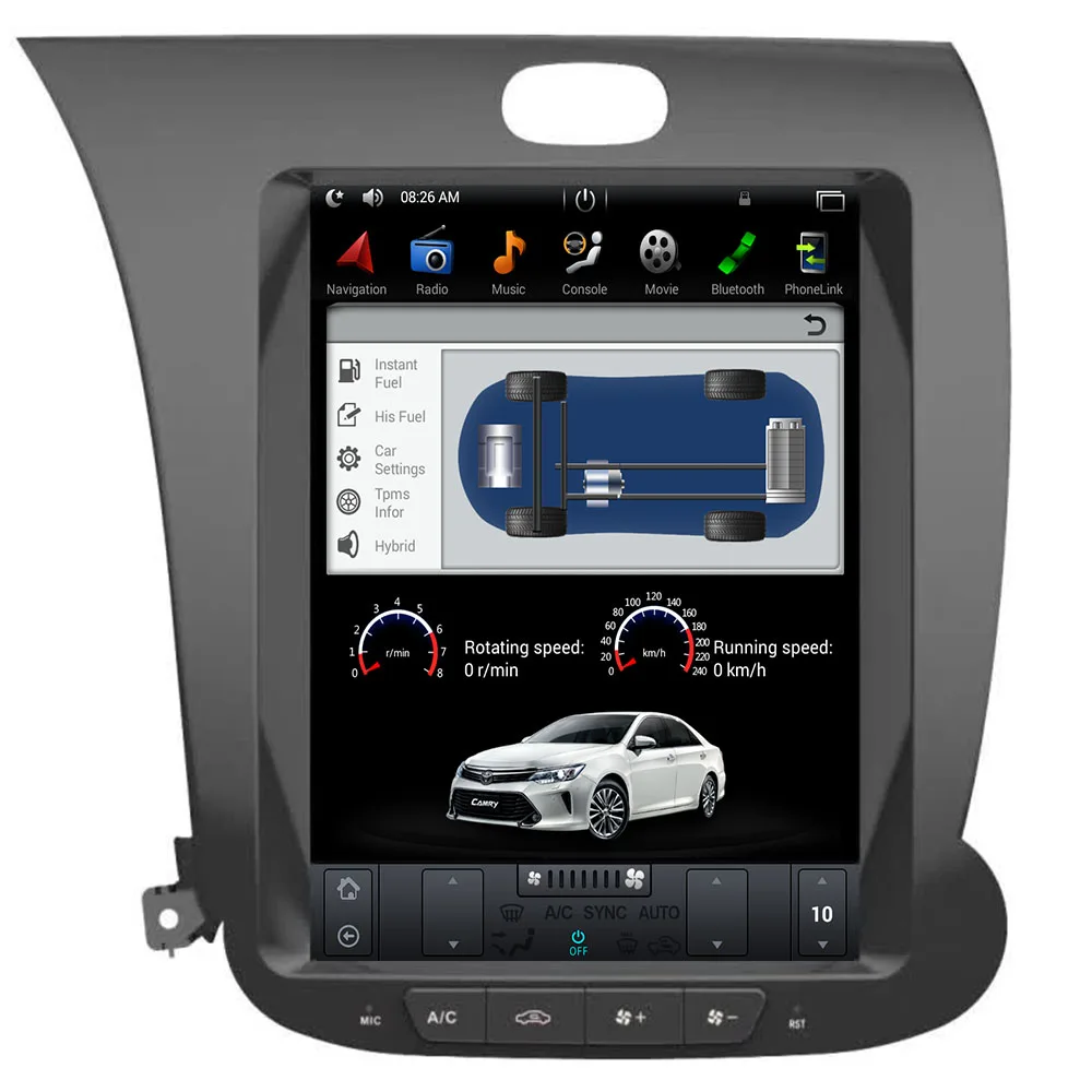 Автомобильная Мультимедийная головная система на Android 10 4 в стиле Tesla экран 2013
