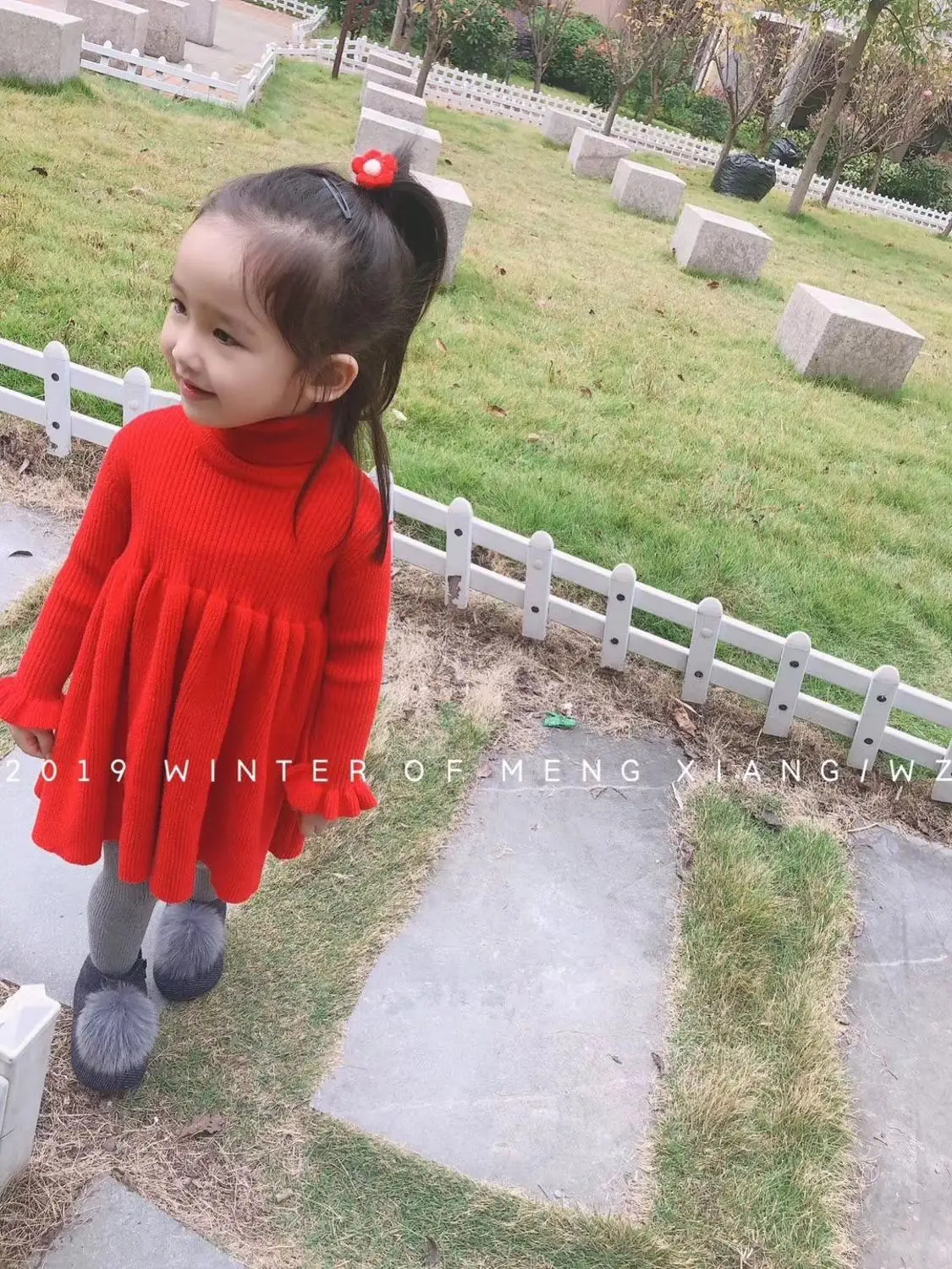 Платье Свитер для маленьких девочек осенне зимняя трикотажная рубашка