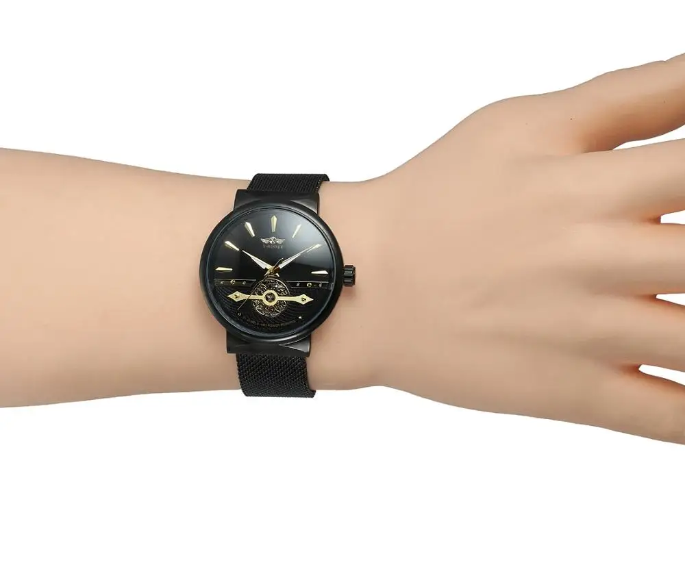 Часы наручные Winner Мужские механические модные брендовые Роскошные деловые