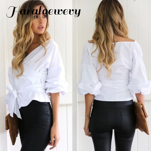 Модные женские топы с открытыми плечами рюшами рукавами завязками на талии