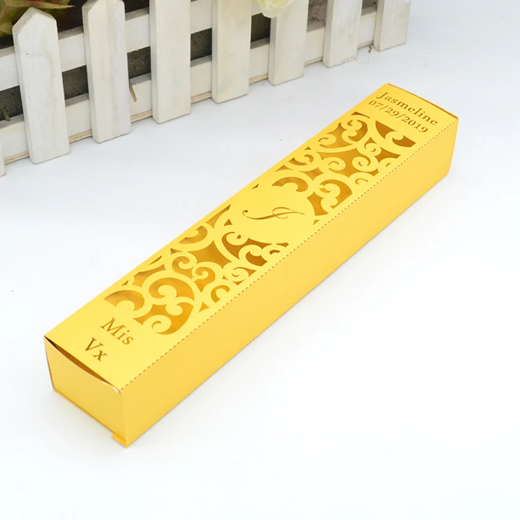 gold pearl Розовая Золотая блестящая бумага лазерная резка персонализированное приглашение на свадьбу коробки - Цвет: gold pearl