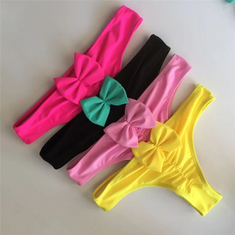 Женские плавки пляжные микро бикини Раздельный купальник мини желтые трусики с