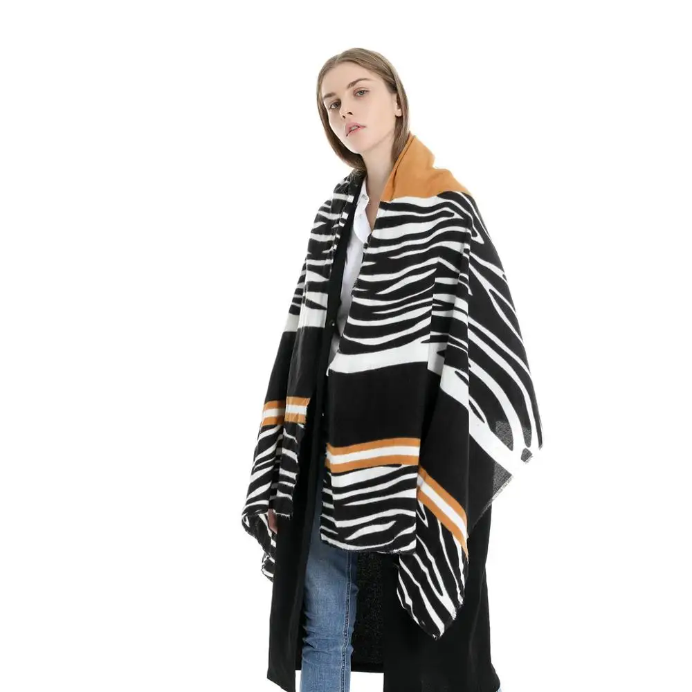 Осенне-зимний женский контрастный цветной шарф шарфы из пашмины широкие клетки